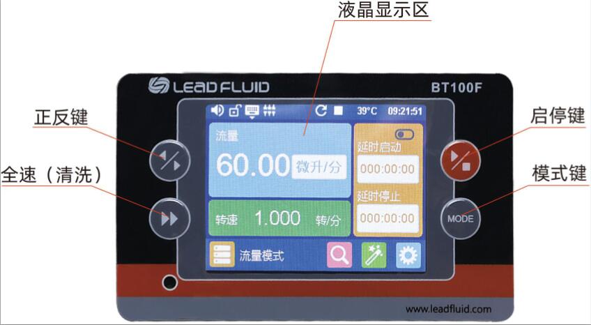 BT300F分配智能型蠕动泵界面
